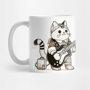 Cat Playing Electric Guitar Rock Music Funny Cat Mug